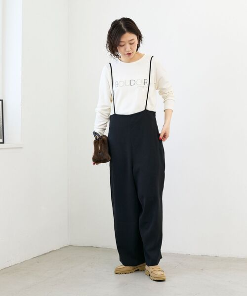 le.coeur blanc(ルクールブラン)の「【吸湿発熱】スタッズロゴカットソー(Tシャツ/カットソー・レディース・オフホワイト/グレー/キャメル・38)」の11枚目の写真