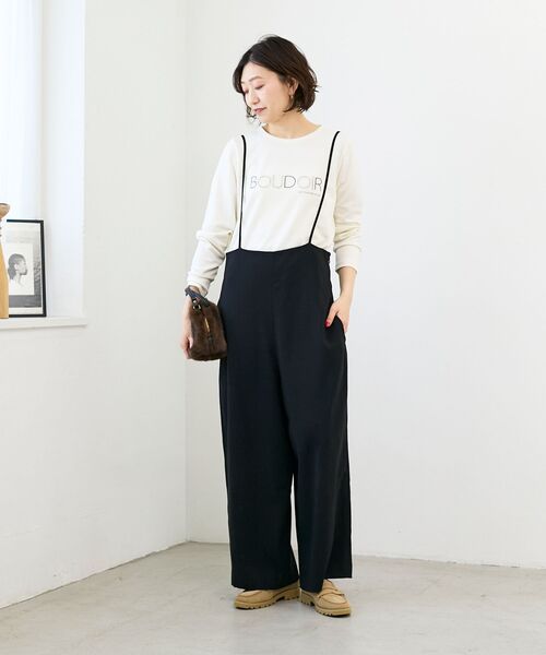 le.coeur blanc(ルクールブラン)の「【吸湿発熱】スタッズロゴカットソー(Tシャツ/カットソー・レディース・オフホワイト/グレー/キャメル・38)」の12枚目の写真