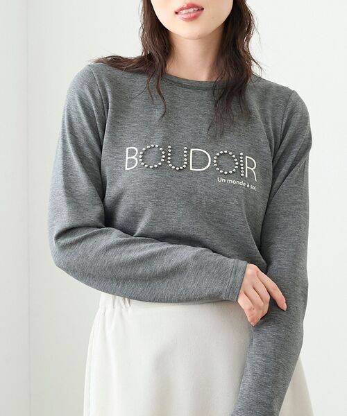 le.coeur blanc(ルクールブラン)の「【吸湿発熱】スタッズロゴカットソー(Tシャツ/カットソー・レディース・オフホワイト/グレー/キャメル・38)」の20枚目の写真