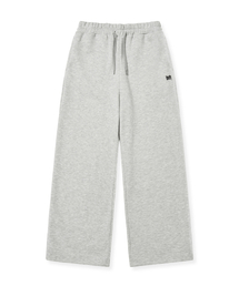 TAG WIDE SWEAT PANTS - MELANGE GREY