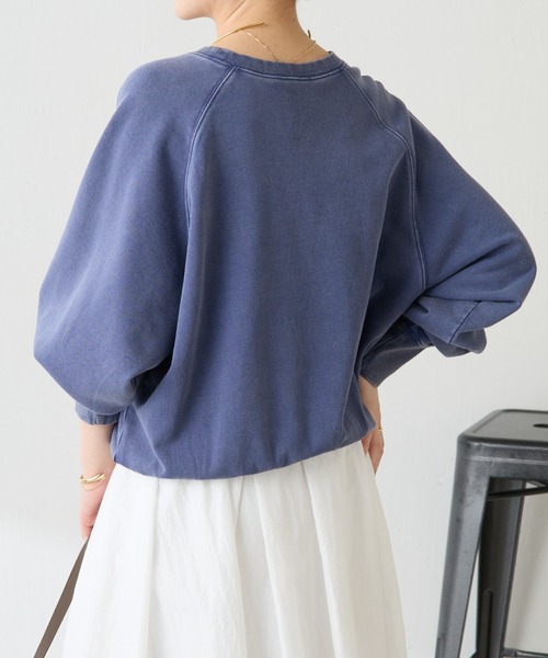 COLLAGE GALLARDAGALANTE（コラージュガリャルダガランテ）の「TALK UPロゴスウェット（スウェット・レディース・ピンク/ネイビー・FREE）」の6枚目の写真