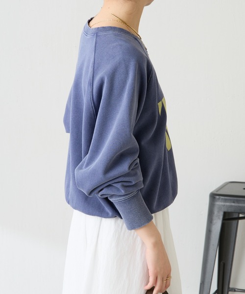 COLLAGE GALLARDAGALANTE（コラージュガリャルダガランテ）の「TALK UPロゴスウェット（スウェット・レディース・ピンク/ネイビー・FREE）」の7枚目の写真