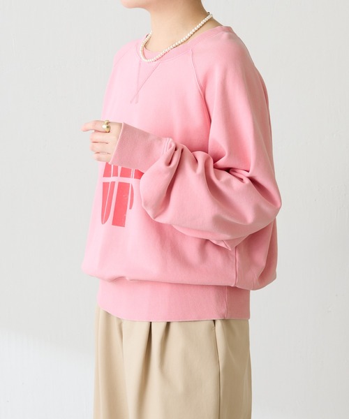 COLLAGE GALLARDAGALANTE（コラージュガリャルダガランテ）の「TALK UPロゴスウェット（スウェット・レディース・ピンク/ネイビー・FREE）」の13枚目の写真