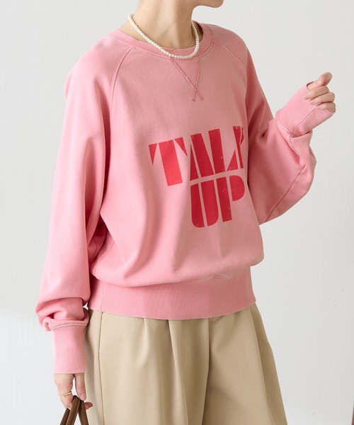 COLLAGE GALLARDAGALANTE（コラージュガリャルダガランテ）の「TALK UPロゴスウェット（スウェット・レディース・ピンク/ネイビー・FREE）」の16枚目の写真
