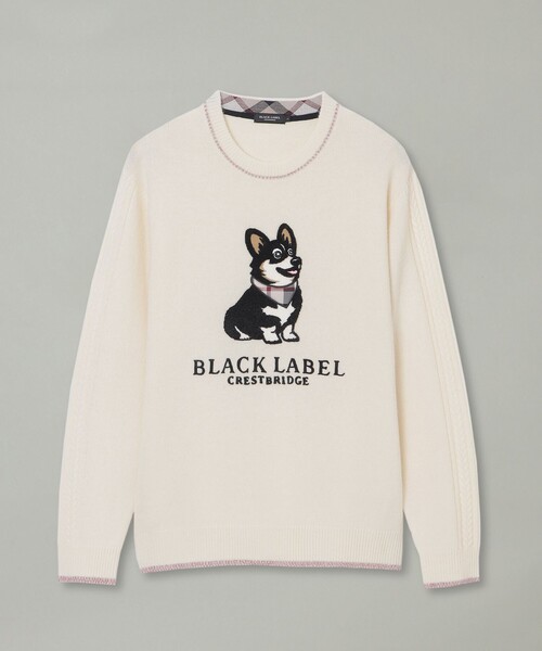 BLACK LABEL CRESTBRIDGE（ブラックレーベル・クレストブリッジ）の「コーギーエンブロイダリーニット（ニット/セーター・メンズ・オフホワイト・XL/L/M）」の2枚目の写真