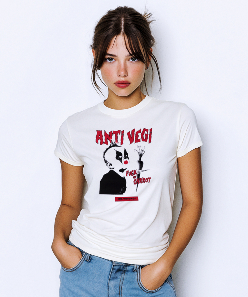 QT8 GARMENTS(キューティーエイトガーメント)の「OC Anti-Vegi W Tee (Ivory)(Tシャツ/カットソー・レディース・その他・MEDIUM/LARGE)」の1枚目の写真