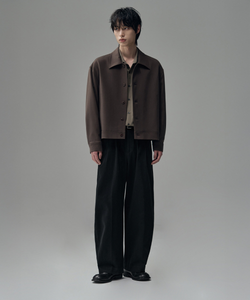 DRAW FIT（ドローフィット）の「ダブウールミニマルラインジャケット[DARK BROWN]（ブルゾン・メンズ・その他・MEDIUM/X-LARGE/LARGE）」の4枚目の写真