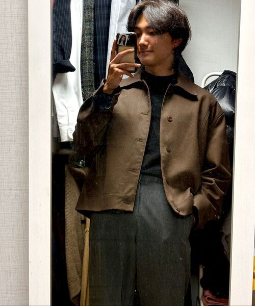 DRAW FIT（ドローフィット）の「ダブウールミニマルラインジャケット[DARK BROWN]（ブルゾン・メンズ・その他・MEDIUM/X-LARGE/LARGE）」の11枚目の写真