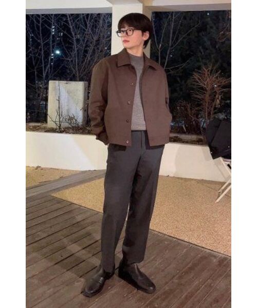 DRAW FIT（ドローフィット）の「ダブウールミニマルラインジャケット[DARK BROWN]（ブルゾン・メンズ・その他・MEDIUM/X-LARGE/LARGE）」の8枚目の写真