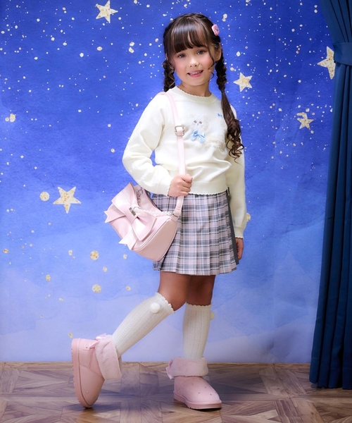 mezzo piano（メゾピアノ）の「もふもふネコ　ニットプルオーバー（ニット/セーター・キッズ・アイボリー/ピンク・120cm/130cm/110cm/140cm）」の3枚目の写真