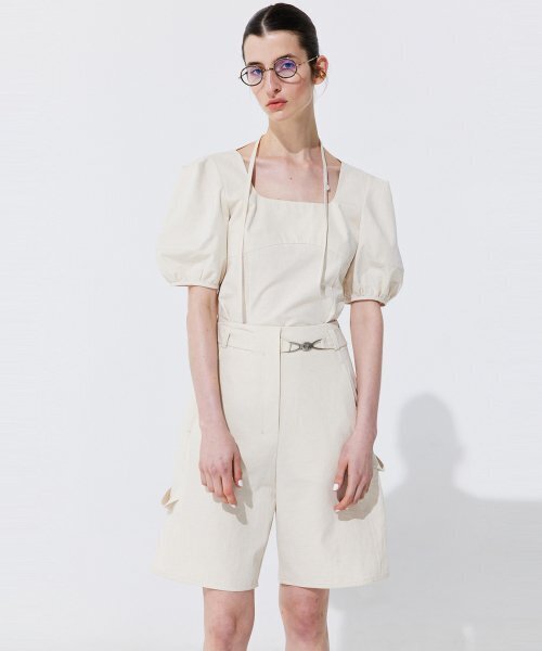 WNDERKAMMER(ブンダーカンマー)の「ベルト付きコットンバミューダパンツ_クリーム(その他パンツ・レディース・その他・MEDIUM/SMALL/X-SMALL)」の7枚目の写真