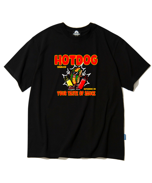 TRIPSHION(トリップション)の「ホットドッグチル グラフィックTシャツ - ブラック(Tシャツ/カットソー・メンズ・その他・LARGE/MEDIUM/X-LARGE)」の1枚目の写真