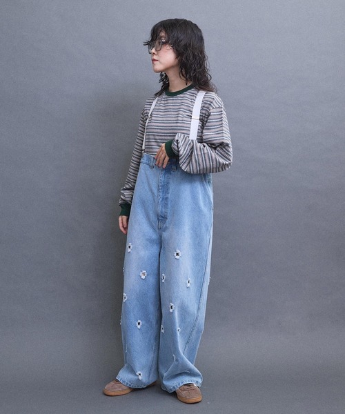 I am I in fact...(アイアムアイインファクト)の「HOLE SUSPENDER PAPA デニム(デニムパンツ・レディース・サックスブルー/ブラック・FREE)」の11枚目の写真