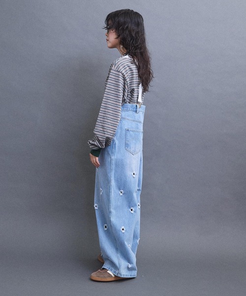 I am I in fact...(アイアムアイインファクト)の「HOLE SUSPENDER PAPA デニム(デニムパンツ・レディース・サックスブルー/ブラック・FREE)」の8枚目の写真