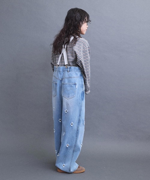I am I in fact...(アイアムアイインファクト)の「HOLE SUSPENDER PAPA デニム(デニムパンツ・レディース・サックスブルー/ブラック・FREE)」の13枚目の写真