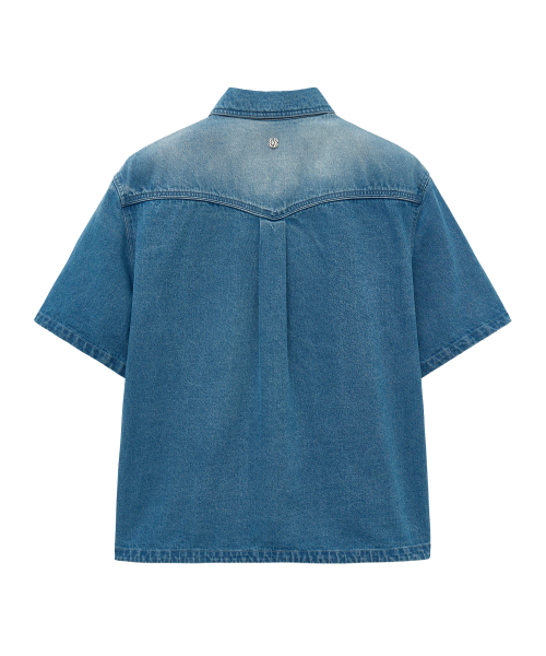 UNGIMMICK(アンジミック)の「WESTERN DENIM SHORT SLEEVE SHIRT (BLUE)(シャツ/ブラウス・メンズ・その他・MEDIUM/LARGE)」の2枚目の写真