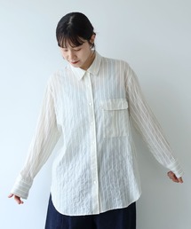 yuni | キュプラポリエステルコットン stripe oversized シャツ(シャツ/ブラウス)