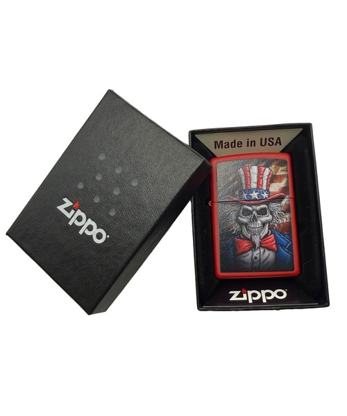 Zippo(ジッポー)の「ZIPPO ジッポ 46696 UNCLE SAM SKULL DESIGN(アッシュトレイ/ライター・メンズ・レッド・FREE)」の3枚目の写真