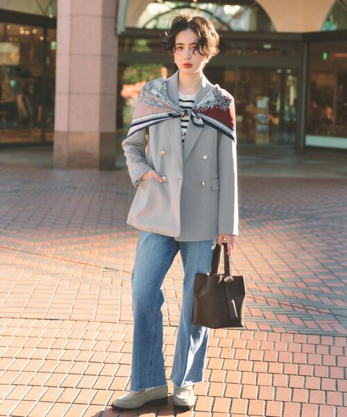 THE SHOP TK （ザ ショップ ティーケー ）の「【通勤・セレモニー】CAVIAN 金ボタンダブルブレストジャケット（テーラードジャケット・レディース・グレー/ネイビー・11/12/13）」の4枚目の写真