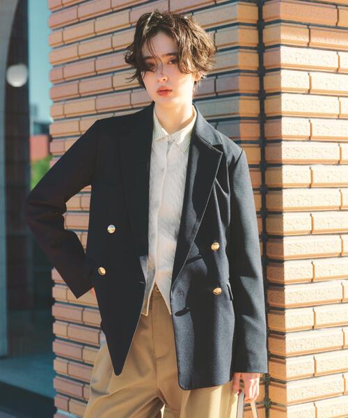 美品 Max&Co. ダブルブレスト テーラードジャケット 42 ネイビー 美品 Max&Co. ダブルブレスト テーラードジャケット 42 ネイビー