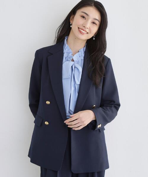 THE SHOP TK （ザ ショップ ティーケー ）の「【通勤・セレモニー】CAVIAN 金ボタンダブルブレストジャケット（テーラードジャケット・レディース・グレー/ネイビー・11/12/13）」の13枚目の写真