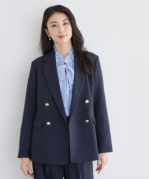 THE SHOP TK （ザ ショップ ティーケー ）の「【通勤・セレモニー】CAVIAN 金ボタンダブルブレストジャケット（テーラードジャケット・レディース・グレー/ネイビー・11/12/13）」の14枚目の写真