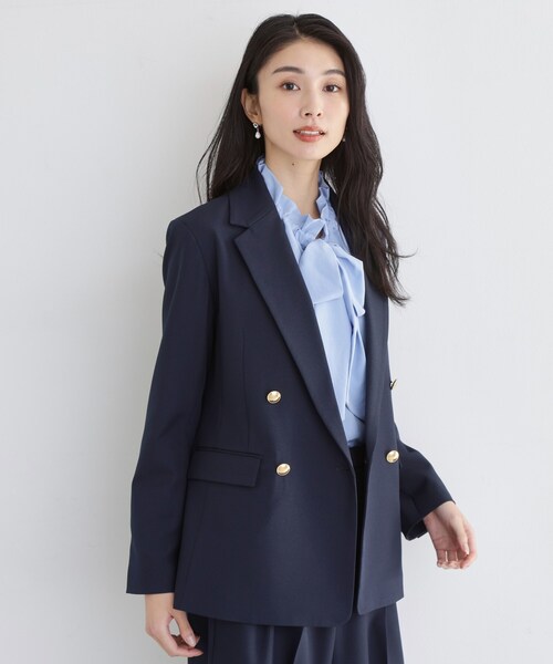 THE SHOP TK （ザ ショップ ティーケー ）の「【通勤・セレモニー】CAVIAN 金ボタンダブルブレストジャケット（テーラードジャケット・レディース・グレー/ネイビー・11/12/13）」の15枚目の写真