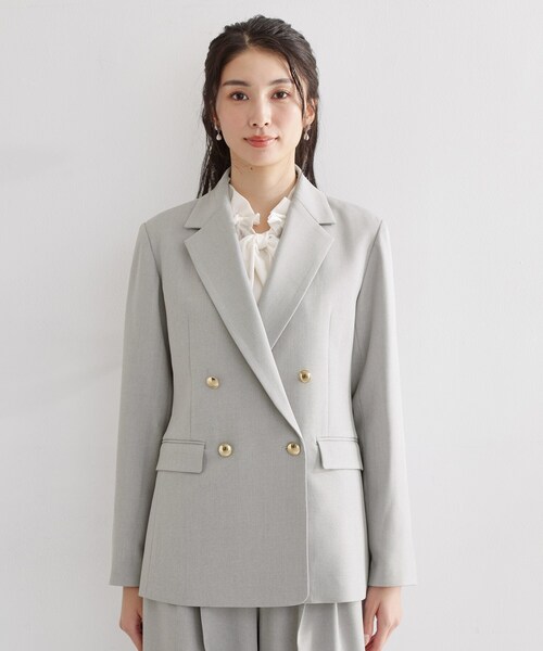 THE SHOP TK （ザ ショップ ティーケー ）の「【通勤・セレモニー】CAVIAN 金ボタンダブルブレストジャケット（テーラードジャケット・レディース・グレー/ネイビー・11/12/13）」の18枚目の写真