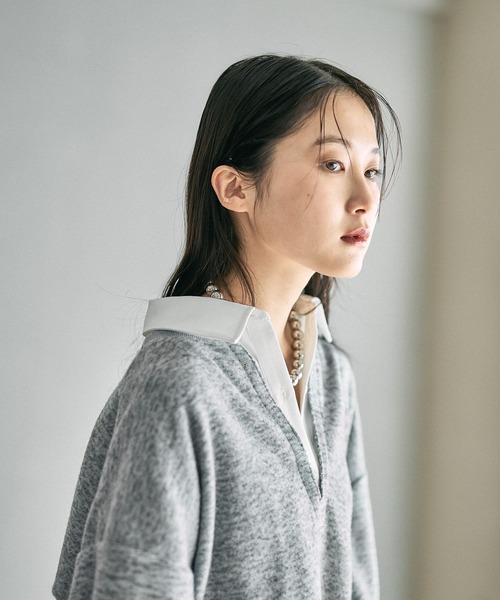 LEPSIM（レプシィム）の「シャツレイヤードライクチュニック　628776（Tシャツ/カットソー・レディース・キャメル/ライトグレー/ブラック・FREE）」の13枚目の写真