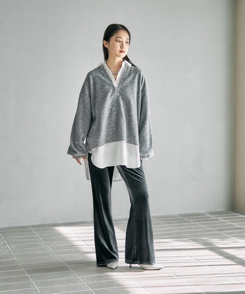 LEPSIM（レプシィム）の「シャツレイヤードライクチュニック　628776（Tシャツ/カットソー・レディース・キャメル/ライトグレー/ブラック・FREE）」の15枚目の写真