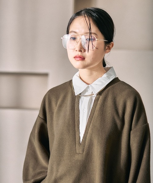 LEPSIM（レプシィム）の「シャツレイヤードライクチュニック　628776（Tシャツ/カットソー・レディース・キャメル/ライトグレー/ブラック・FREE）」の19枚目の写真