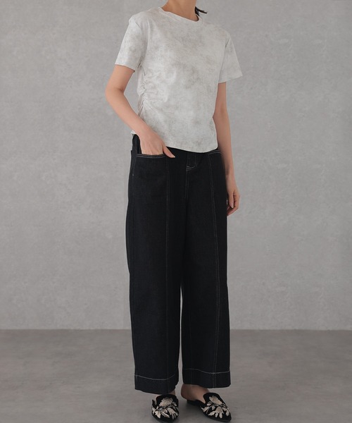 DAYRA(デイラ)の「ダイタイ サイド ギャザー 半袖 Tシャツ(Tシャツ/カットソー・レディース・アイボリー/ベージュ・XL/L/M)」の9枚目の写真