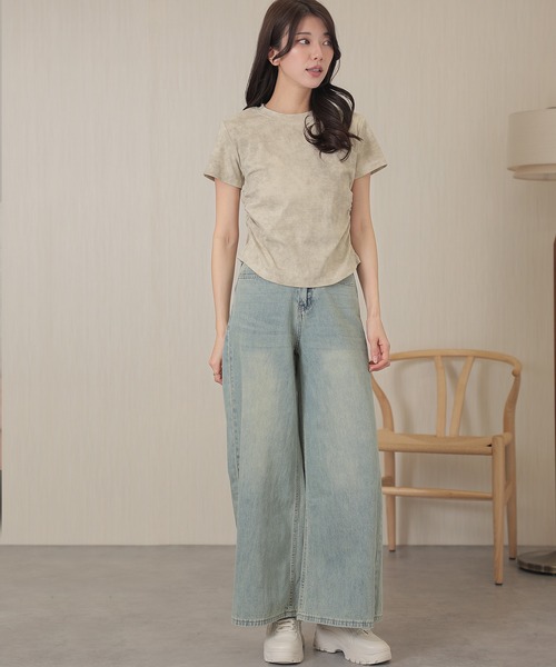 DAYRA(デイラ)の「ダイタイ サイド ギャザー 半袖 Tシャツ(Tシャツ/カットソー・レディース・アイボリー/ベージュ・XL/L/M)」の16枚目の写真