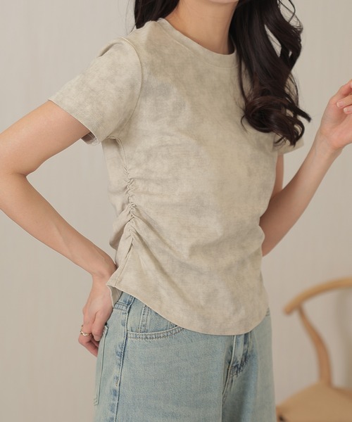 DAYRA(デイラ)の「ダイタイ サイド ギャザー 半袖 Tシャツ(Tシャツ/カットソー・レディース・アイボリー/ベージュ・XL/L/M)」の14枚目の写真