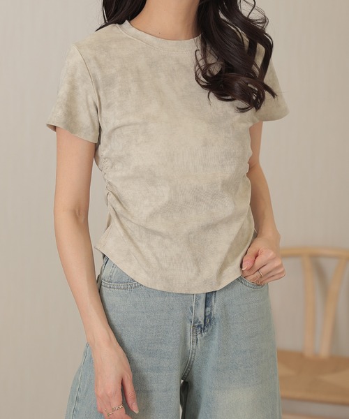 DAYRA(デイラ)の「ダイタイ サイド ギャザー 半袖 Tシャツ(Tシャツ/カットソー・レディース・アイボリー/ベージュ・XL/L/M)」の13枚目の写真