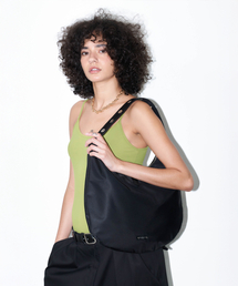 CHRISTINE PROJECT（クリスティンプロジェクト）の「EYELET NYLON HOBO BAG(BLACK PEPPER)（ショルダーバッグ・レディース）」