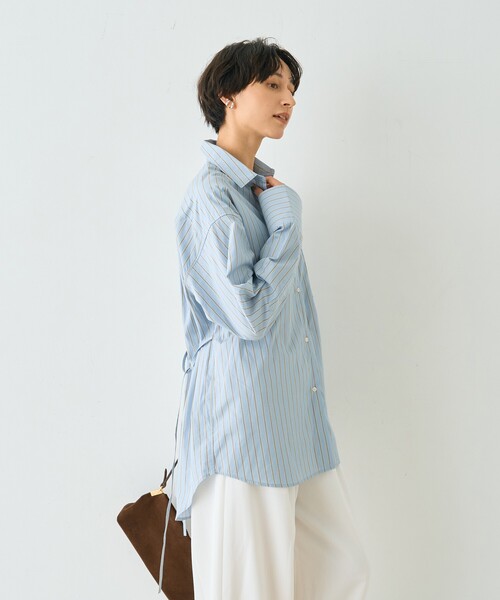 Rouge vif（ルージュヴィフ）の「ストライプメンズライクコットンシャツ（シャツ/ブラウス・レディース・グレー系その他/ブルー系その他・フリー）」の5枚目の写真