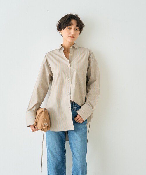 Rouge vif（ルージュヴィフ）の「ストライプメンズライクコットンシャツ（シャツ/ブラウス・レディース・グレー系その他/ブルー系その他・フリー）」の8枚目の写真