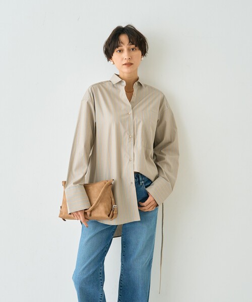 Rouge vif（ルージュヴィフ）の「ストライプメンズライクコットンシャツ（シャツ/ブラウス・レディース・グレー系その他/ブルー系その他・フリー）」の9枚目の写真