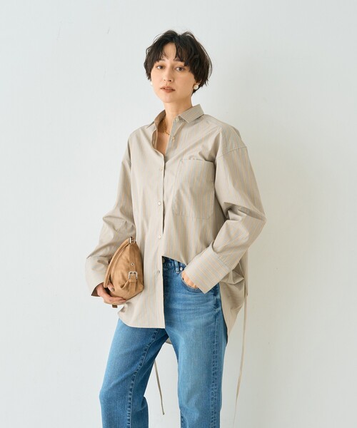 Rouge vif（ルージュヴィフ）の「ストライプメンズライクコットンシャツ（シャツ/ブラウス・レディース・グレー系その他/ブルー系その他・フリー）」の10枚目の写真