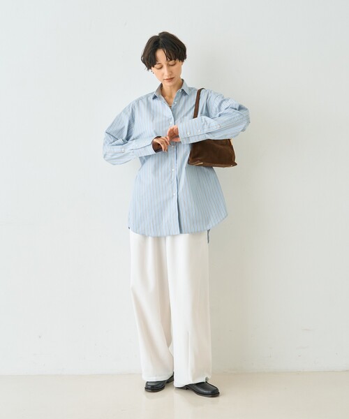 Rouge vif（ルージュヴィフ）の「ストライプメンズライクコットンシャツ（シャツ/ブラウス・レディース・グレー系その他/ブルー系その他・フリー）」の16枚目の写真