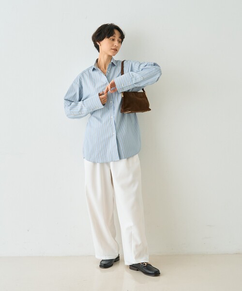 Rouge vif（ルージュヴィフ）の「ストライプメンズライクコットンシャツ（シャツ/ブラウス・レディース・グレー系その他/ブルー系その他・フリー）」の17枚目の写真