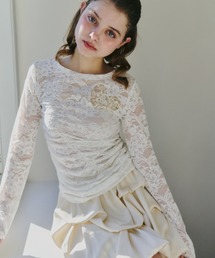 idem | heart lace long sleeve tops / ハート切り替えレーストップス(Tシャツ/カットソー)