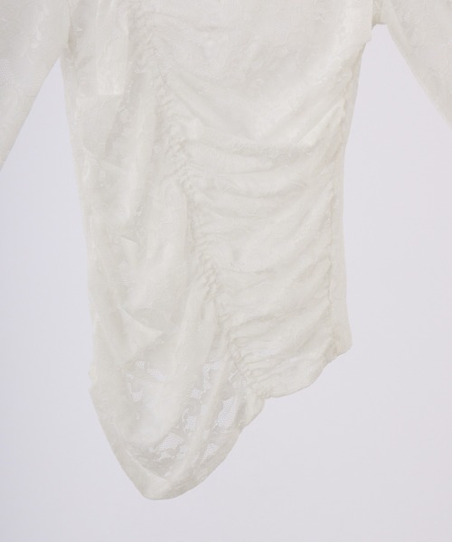 idem（イデム）の「heart lace long sleeve tops / ハート切り替えレーストップス（Tシャツ/カットソー・レディース・ブラック/ホワイト・FREE）」の17枚目の写真