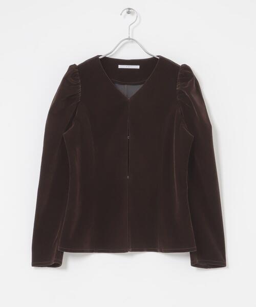 セール】パフスリーブベロアブラウス（シャツ/ブラウス）｜KBF