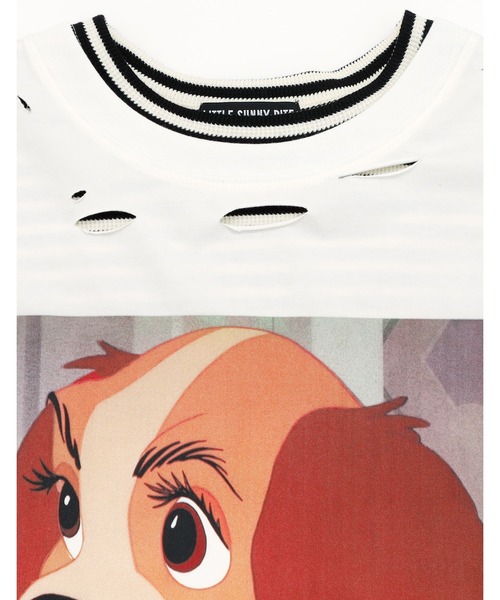 Little sunny bite(リトルサニーバイト)の「【little sunny bite Disney collection】 lady fake layered long tee(Tシャツ/カットソー・レディース・ブラック/ホワイト/ピンク・SMALL/MEDIUM)」の6枚目の写真