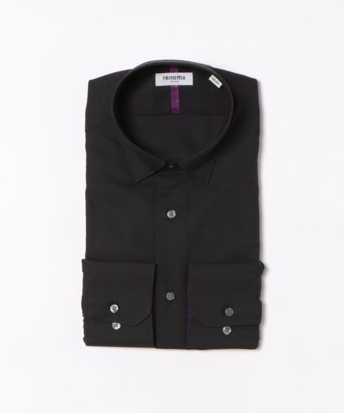 renoma HOMME(レノマオム)の「ワイシャツ メンズ イージーアイロン 綿混 スナップダウン 長袖 ビジネス ドレス NEWスタンダードフィット(ビジネスシャツ・メンズ・ブラック・首回り39cm-裄丈84cm/首回り41cm-裄丈82cm/首回り41cm-裄丈86cm/首回り43cm-裄丈86cm/首回り39cm-裄丈80cm/首回り37cm-裄丈80cm/首回り45cm-裄丈86cm/首回り43cm-裄丈82cm)」の4枚目の写真