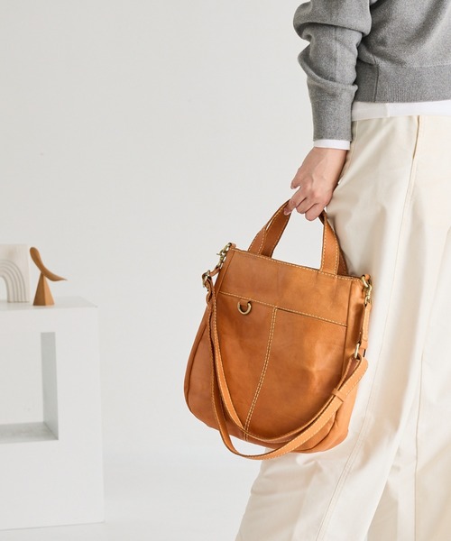 zucchero（ズッケロ）の「本革 レザー バッグ 2way ズッケロ 40128（ショルダーバッグ・レディース・ブラウン・FREE）」の3枚目の写真
