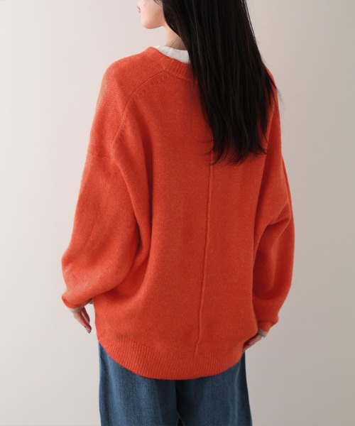 SUNFLOWER EIGHT(サンフラワーエイト)の「クルーネックドルマンニットトップス(ニット/セーター・レディース・オレンジ/ベージュ/杢グレー・M)」の5枚目の写真