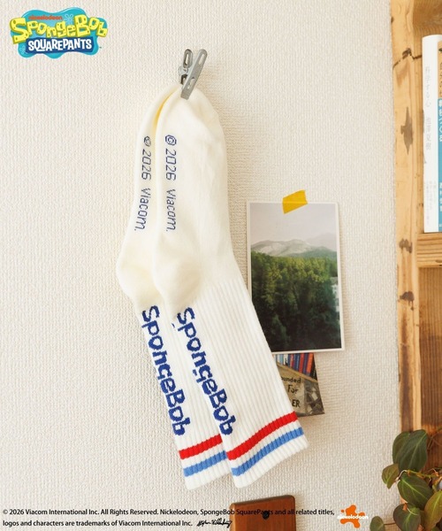 BAYFLOW(ベイフロー)の「【スポンジ・ボブ×BAYFLOW】ラインソックス(ソックス/靴下・レディース・ホワイト・0)」の1枚目の写真